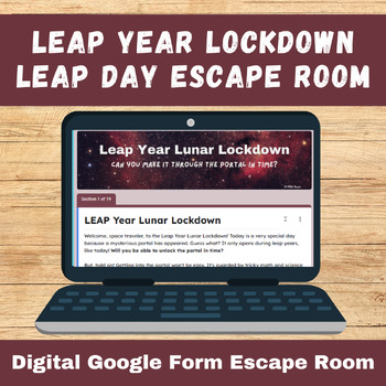 Preview of Leap Year 2024 Science and Math Escape Room Leap Day Activity 4th and 5th Grade