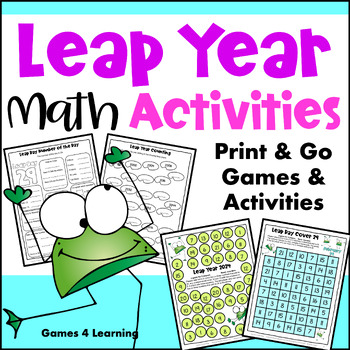 Preview of Leap Year 2024 - Math Activities & Math Games for Leap Day - Fun and NO PREP