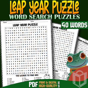 Preview of Leap Year Adventure: Exciting Word Search Puzzles for Classroom 2024