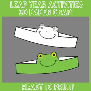 Leap Year Day 2024 Activities - Printable 3D Frog Life Cycle Headband Craft