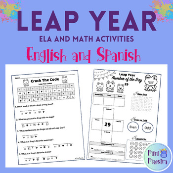Preview of Leap Year ELA and Math Activities