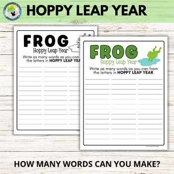 Preview of Leap Year Frog Game for Kids, Hoppy Leap Day 2024 Party Game