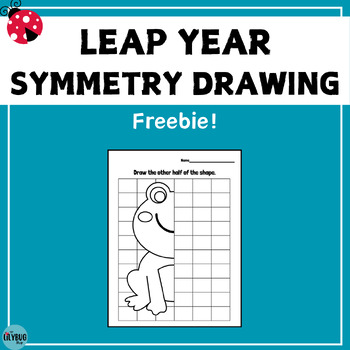 Preview of Leap Year Frog Symmetry Drawing // Leap Day Symmetry Art with Grid Lines
