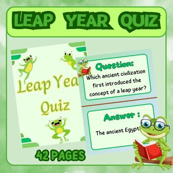 Preview of Leap Year Fun Game - Quiz -  (41 Fun & Challenging Questions!)