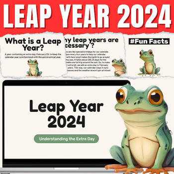 Preview of Leap Year Google Slides: Fun Facts, Trivia, and Quizzes for Classroom Engagement