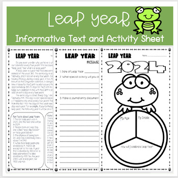 Preview of Leap Year Informational Text and Activity