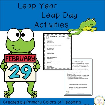 Preview of No Prep-Low Prep Leap Year/Leap Day Activities