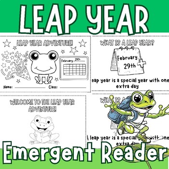 Preview of Leap Year Leap Day Emergent Reader Book, Informational Reader  (K - 1st Grade)