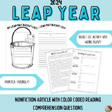 Leap Year/ Leap Day Reading Comprehension and Activity