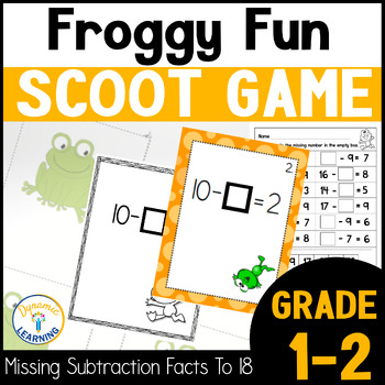 Preview of Leap Year Math Froggy Scoot Game Center Missing Subtrahends