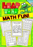 Leap Year Math Worksheet, Printable Fun, Color by number, 