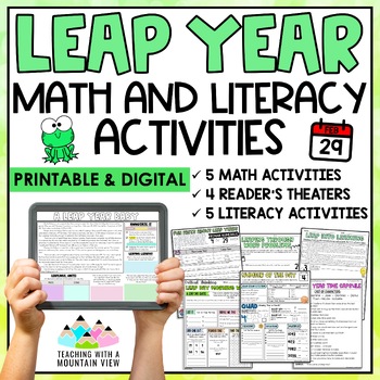 Preview of Leap Year Math and Literacy Activities for Leap Day Lessons