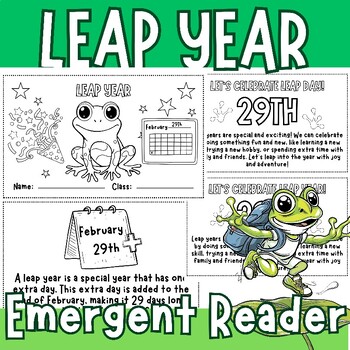 Preview of Leap Year Mini Book for Emergent , Leap Day Informational Reader 1st - 3th Grade
