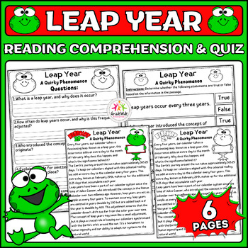 Preview of Leap Year Nonfiction Reading: Engaging Comprehension & Quiz, Leap Day Activity