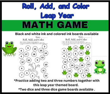 Preview of Leap Year - Roll, Add and Color Dice Partner Game