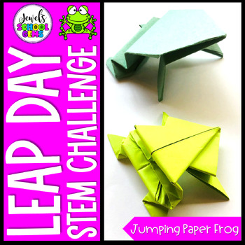 Preview of Leap Year 2024 STEM Activities | Leap Day Jumping Paper Frog STEM Challenge