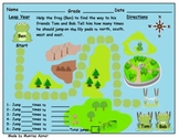Leap Year Frog Themed Map Skill Directions Worksheet: