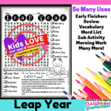 Leap Year Word Search Activity : Early Finishers : Morning