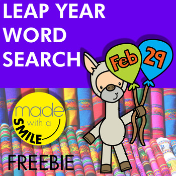 Leap Year Word Search FREEBIE by Made With A Smile | TpT