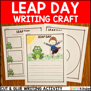 Preview of Leap Year 2024 Writing Craft Activity, Leap Day Cut and Glue Writing