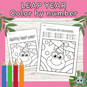 Leap Year 2024 Frog Color By Number Math Activities Coloring Pages   Original 11147438 1 