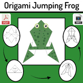 Origami frog: Origami jumping frog - leap year frog craft