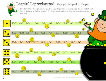 Leapin' Leprechauns! ~Multiplication Math Fact Fluency Game~ | TpT