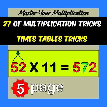 Preview of Learn 27 of multiplication tricks in one day for all ages/times tables tricks
