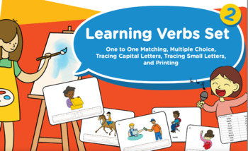 Preview of Learn 32 Verbs: Bundle 2 : Matching,Multiple Choice, Tracing, Printing