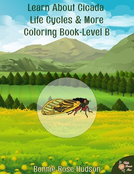 Preview of Learn About Cicada Life Cycles and More Coloring Book-Level B