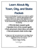 Learn About My  Town, City, and State Packet for Geography