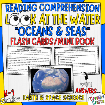 Preview of Learn About Oceans & Seas K-1st Earth Science Reading Comprehension Task cards