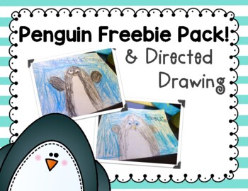 Preview of Penguin Directed Drawing and Learn About Penguins Freebie Pack