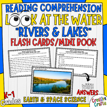 Preview of Learn About Rivers & Lakes K-1st Earth Science Reading Comprehension Task Cards
