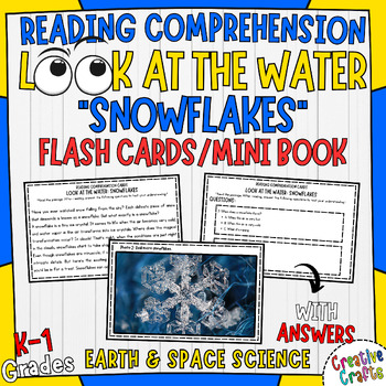 Preview of Learn About Snowflakes K-1st Earth Science Reading Comprehension Task Cards