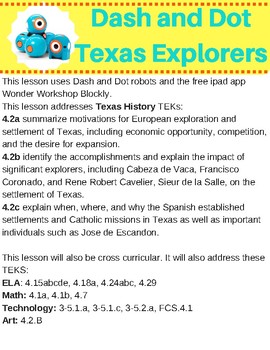 Preview of Learn About Texas Explorers with Dash and Dot