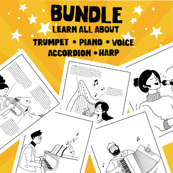 Preview of Learn All About Instruments Bundle - Voice, Trumpet, Harp, Piano, and more...