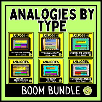 Preview of Analogies by Type Boom Cards Bundle
