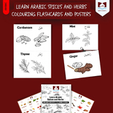 Learn Arabic Spices and Herbs  colouring Flashcards and posters