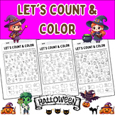 Learn Count,Coloring,Activity Math,Halloween theme, PreK K