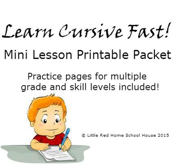 Preview of Learn Cursive Fast! Mini Lesson Printable Packet ~ All Grades