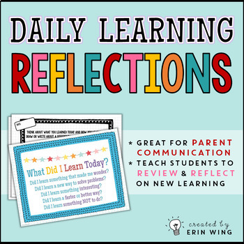 Preview of Daily Learning Reflections: Digital and Printable