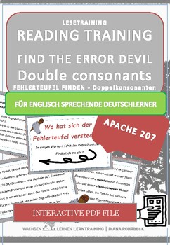 Preview of Learn German: Apache 207:Error Devil Reading Cards Double Consonants Interactive