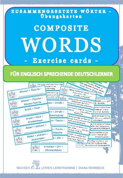 Preview of Learn German: Compound words exercise cards - zusammengesetzte Wörter