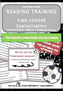 Preview of Learn German: Soccer World Cup Special: Reading Cards Capitalization