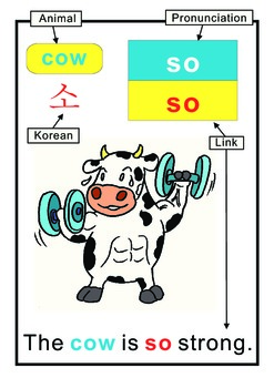 Learn Korean Animals with Mnemonics + Matching Game by Rick's Creations