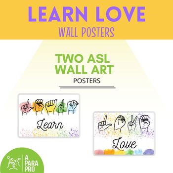 Preview of Learn Love ASL Wall Art Poster
