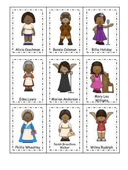 Preview of Learn Notable African American Women. American history Three Part Matching.
