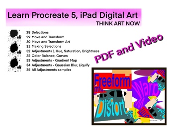 Preview of Learn Procreate 5 Bundle PDF and Video -Think Art Now
