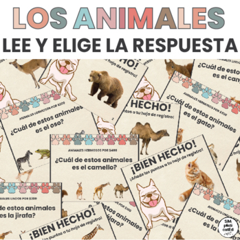 Preview of Learn Spanish | Animales | Game | Vocabulary | Activity | ESL | BOHO